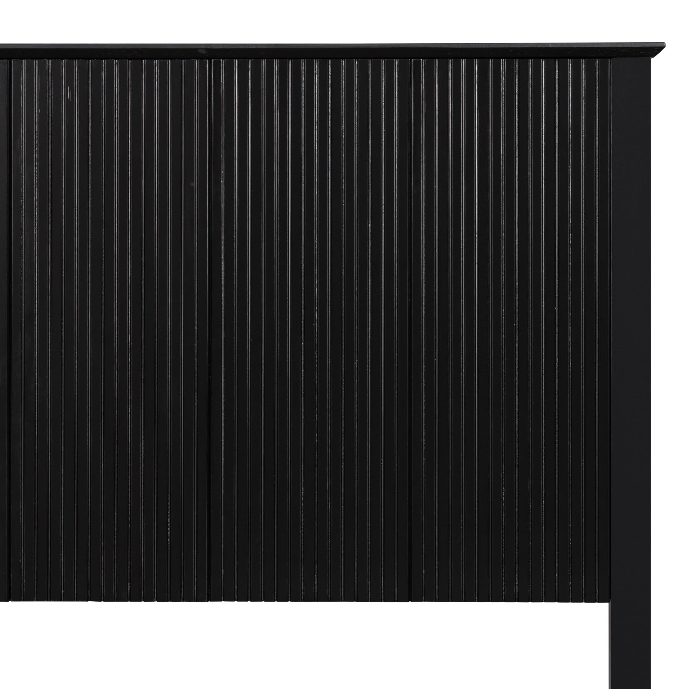 Christopher Knight Home Contemporary Queen Size Solid Wood Platform Bed Frame, Slat Support, Black