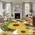 thumbnail image 2 of Spring Welcome Large Area Rugs 6x9 ft Sunflowers Watercolors Art Yellow White Rustic Washable Rug Non Slip Indoor Carpet Absorbent Floor Mat for Living Room Bedroom Dining Room, 2 of 9