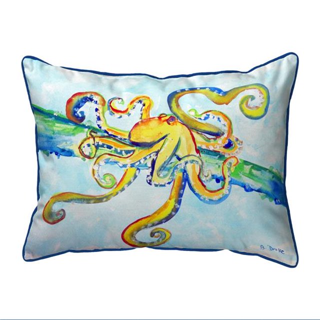 Betsy Drake SN637 11 x 14 Po. Crazy Octopus Petit Coussin Extérieur & Intérieur