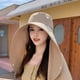 thumbnail image 2 of Minnieouse Sombrero para el sol con chal de ala ancha para mujer Visera de protección UV para cara y cuello Sombrero para el sol con protección Sombreros rosa, 2 of 6