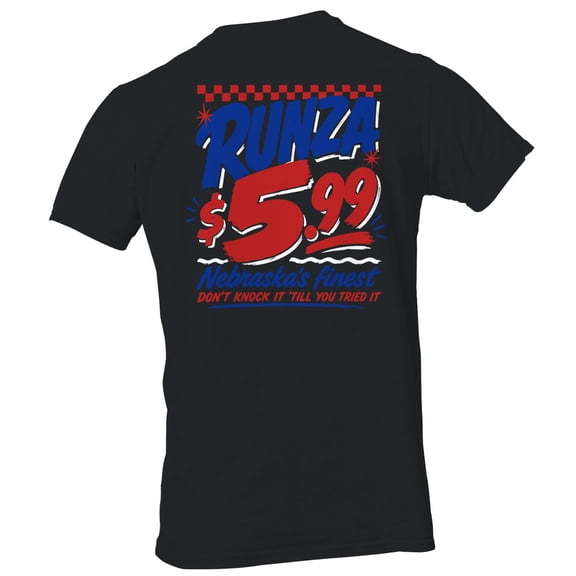 Smartprints Runza $5.99 Nebraska Retro Men's T-Shirt Black, Cotton, S