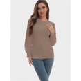 thumbnail image 6 of Women's Fall Puff Long Sleeve Tunic Tops Pleated Crew Neck Shirts Blouses Casual Loose T-Shirts, 6 of 6