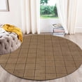thumbnail image 5 of Brown Rug 5X5, Geometric Wool, Hand Tufted Rugs, Bed, Living room, Round Carpet, 5 of 7