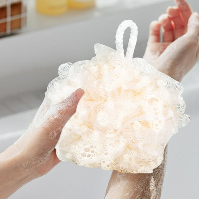 Staron Bath Sponge Under $5! Large Foaming Rub Back Tool with Hanging Rope, Soft Mesh for Body Cleaning and Exfoliation