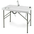 thumbnail image 1 of Patiojoy Portable Fish Cleaning Table Folding Camping Table w/ 2 Sinks & Rotatable Faucet Functional Garbage Holder & Measuring Mark, 1 of 10