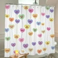 thumbnail image 2 of Valentines Day Shower Curtain, 72"X72" Conversation Candy Heart Valentine Shower Curtain, Valentines Bathroom Decor, Valentine''s Day Bathroom Set with Hooks, Cortinas de Baño de San Valentin, 2 of 6