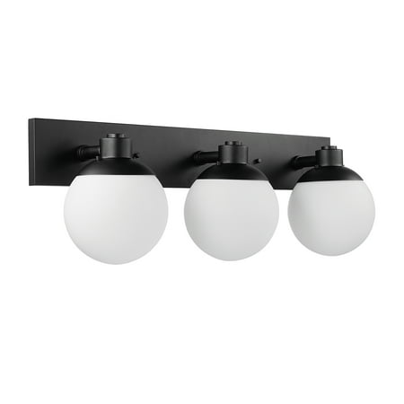 

Globe Electric Portland 3-Light Dark Bronze Vanity Light with Matte Opal White Shades 51522