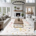 thumbnail image 4 of Spring Wildflowers Large Area Rugs for Bedroom Living Room, Soft Non Slip Carpet Bedside Rug, Pastoral Rustic Farmhouse Botanical Rectangular Floor Cover Kitchen Accent Rug 8'x10' for Office, 4 of 9