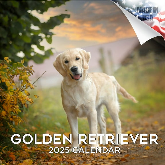 2025 2026 Golden Retriever Calendar - Dog Breed Monthly Wall Calendar - 12 x 24 Open - Thick No-Bleed Paper - Giftable - Academic Teacher's Planner Calendar Organizing & Planning - Made in USA
