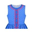 thumbnail image 6 of Girls Dress Blue Polka Dot Zigzag Vintage Retro Button Sleeveless Summer 10 Years, 6 of 7
