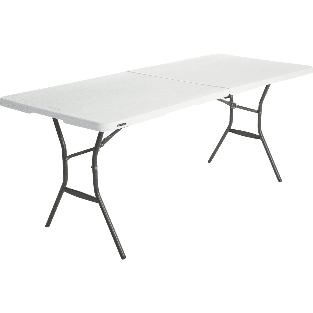 White Granite W Lifetime 6' Fold-In-Half Table 