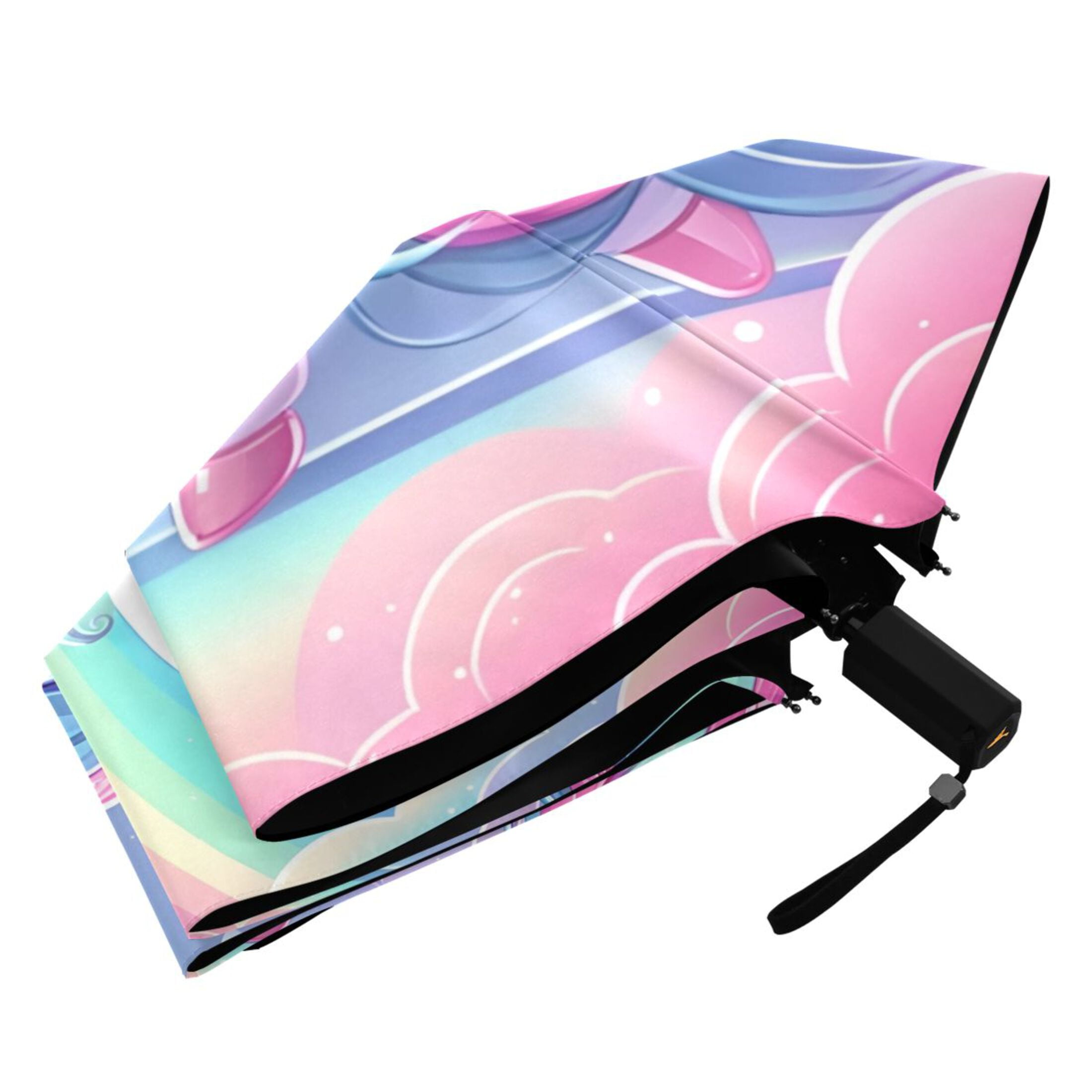 Beautiful Fantasy Unicorn Compact Sun Umbrella Windproof Travel Umbrellas for Rain Strong Portable UV Protection