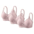 thumbnail image 2 of Fatuov Women's Wirefree Bras Plus Size Full Coverage Everyday Comfort Bras for Casual Push Up Seamless Breathable T-Shirt Bras, 3-Pack, Pink, 36B, 2 of 5