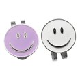 thumbnail image 1 of Marcadores de Pelota de Golf de Cara de Aleación de 2 Piezas con Clip de Sombrero Magnético Blanco + Morado Macarena Marcador de pelota de golf, 1 of 8