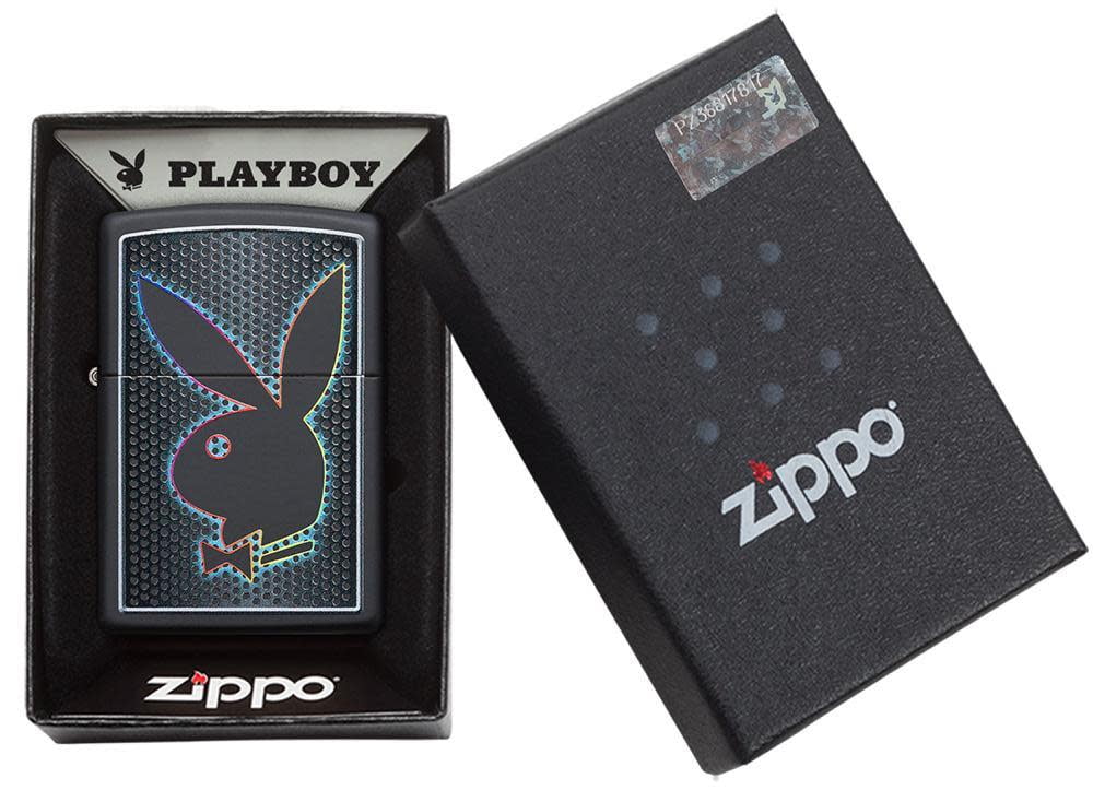 Zippo Playboy Multi Color Bunny Black Matte Pocket Lighter