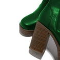 thumbnail image 3 of YDN Women Round Toe Platform Ankle Boots Side Zipper Chunky Stacked Heels Booties Fashion Office Daily Dress Shoes Size 15 Green, 3 of 4