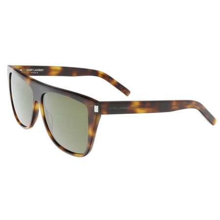 Saint Laurent SL 1-003 Havana  Flat Top Rectangle Sunglasses