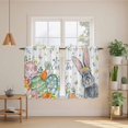thumbnail image 2 of Easter Tier Curtains 54 Inch Length, Easter Grey Bunny Spring Watercolor Eggs Butterflies Cafe Short Curtains for Bathroom Over Sink, Small Kitchen Curtain Light Filtering Drapes 2 Panels 27.5"Wx54"L, 2 of 8