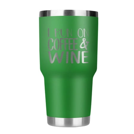 

I run on coffee wine stemless wine cup (green)