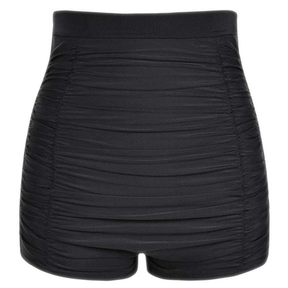 Danhjin Women's Super High Waist Swim Shorts Shirred Tummy Control Swimwear Tankini Bikini Bottoms S 5XL