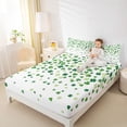 thumbnail image 4 of Manfei Green White Queen Sheet Sets,St.Patrick Day Flat Sheet,Lucky Four Leaf Clover Queen Fitted Sheet For Girls,Breathable Home Decor,4pcs, 4 of 7