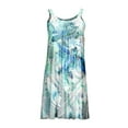thumbnail image 2 of Daeful Robe Midi à Bretelles Robe Ligne A Femmes Décontractée Imprimé Floral Tortue de Mer m, 2 of 9