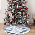 thumbnail image 4 of KLL 30" Christmas Tree Skirt Blue Fish Xmas Tree Skirts Mat for New Year Xmas Holiday Party Indoor Outdoor Home Decoration, 4 of 5