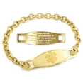 thumbnail image 1 of MedicEngraved Yellow Gold Stainless Steel Custom Medical Alert Bracelet - 5mm Oval Link, 1 of 7