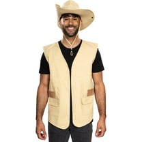 Dinosaur Park Ranger Jurassic Vest and Hat Halloween Costume Cosplay Set
