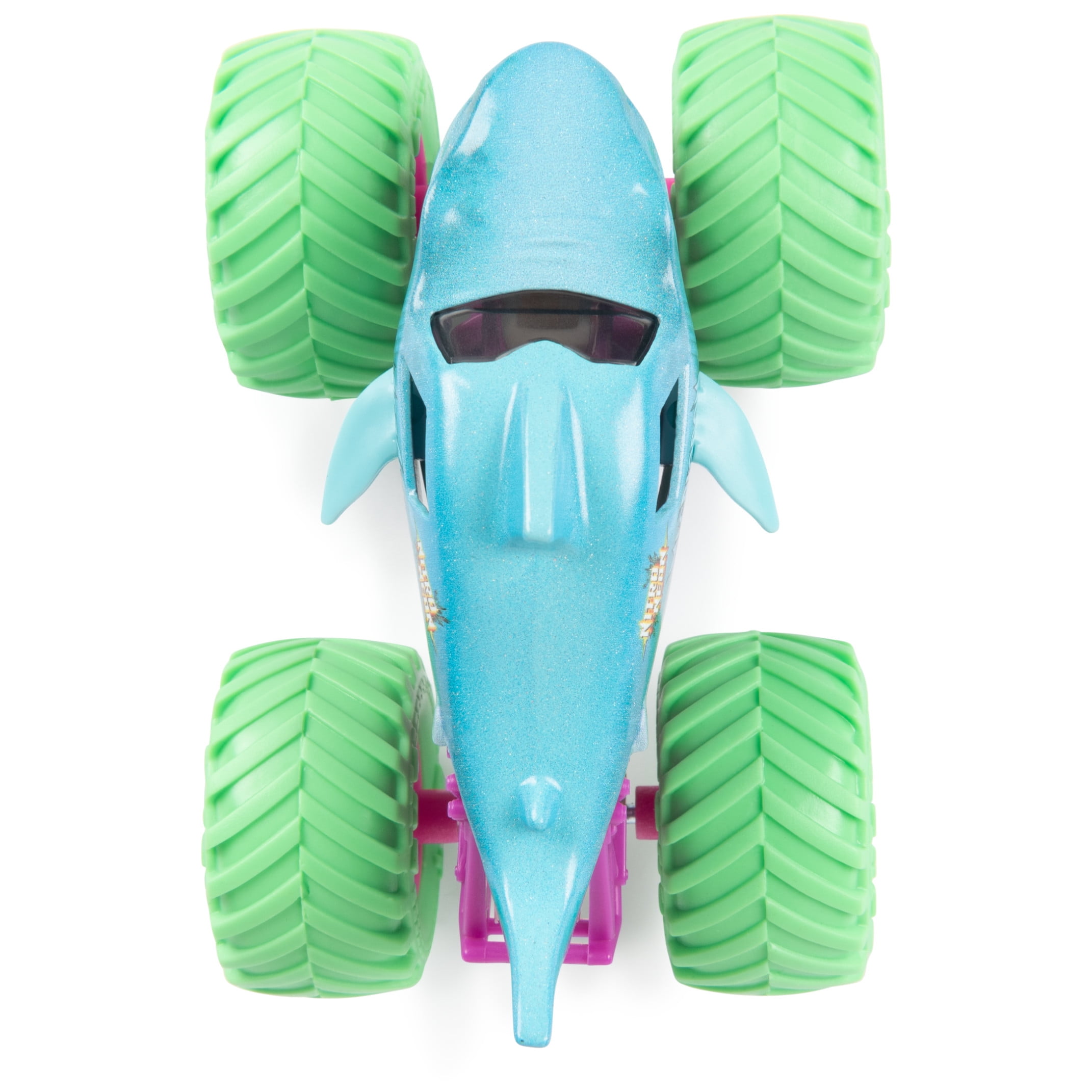 Monster Jam, 2-Pack Neon 1:64 Nitro Monster Trucks, Alien Invasion Vs. Megalodon