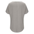 thumbnail image 4 of fatyb Women's Tops for Summer Casual V Neck Short Sleeve Shirts Solid Color Tee Comfy Loose Tunic Tops, 4 of 7