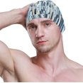 thumbnail image 3 of FYBTO Swimming Cap FYBTO Art Stripes and Teals Adult FYBTO Polyester, 3 of 4