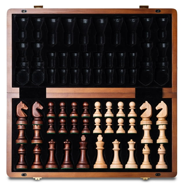 Juego de ajedrez magnético A&A de madera de 38 cm con 3 cm de altura king