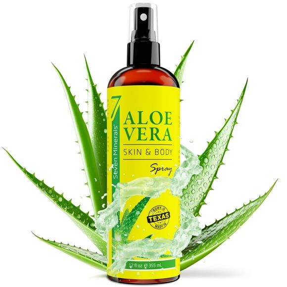 Spray de aloe vera con siete minerales orgánicos para cuerpo y cabello, 355 ml