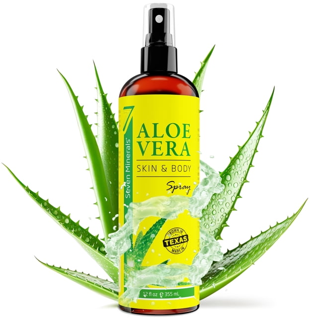 Spray de aloe vera con siete minerales orgánicos para cuerpo y cabello, 355 ml