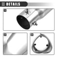 thumbnail image 6 of 2 Pcs Universal Car Exhaust Tip Muffler Tailpipe 2.48 Inch Inlet 2.95 Inch Outlet Silver Tone, 6 of 6