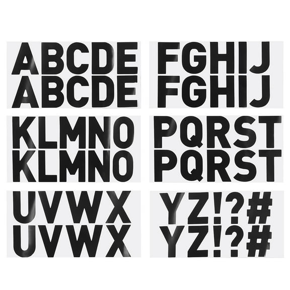 Uxcell Letter Stickers 2.5", Self Adhesive Vinyl Large Alphabet Number Stickers, Flash Black 60 Pcs/ 6 Sheets