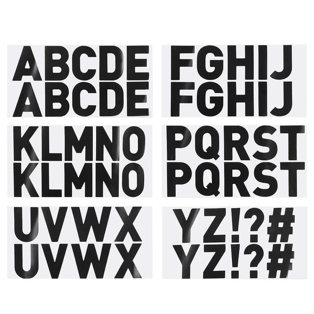 Etiquetas de letras Uxcell, pegatinas de vinilo autoadhesivas de letras y números para manualidades de arte y decoración del hogar Negro Flash 12