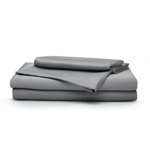 Sleepgram Viscose from Bamboo Cal King Sheets, 2 Pillowcases, Grey Stone