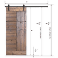 thumbnail image 4 of Essencaliy 36in x84in Solid Wood Barn Door, Made-in-USA Farmhouse Interior Sliding Barn Door With 6.25ft Barndoor Hardware Kit (DIY), 4 of 5