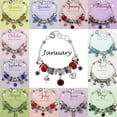 thumbnail image 2 of Falari Birthday Bracelet Dark Red, Silvertone, January, 2 of 7