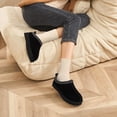 thumbnail image 2 of Smile Popcorn Women's Fuzzy Slippers Cozy Suede Slippers Winter House Shoes Indoor Outdoor, Black, 2 of 7