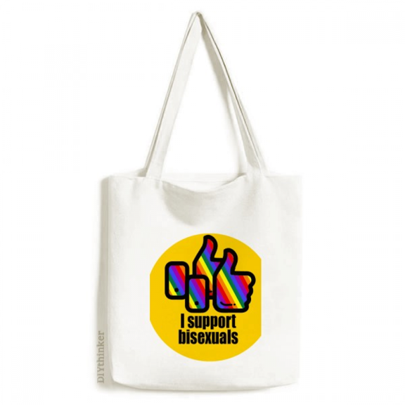 I Support s LGBT Rainbow Tote Canvas Bag Shopping Satchel Casual Handbag