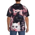 thumbnail image 3 of Naloa Cute Kittens Group Portrait Men's Loose Fit Cuban Collar Short-Sleeve Shirt, Hawaiian Shirts, Mens Shirts Casual for Everyday Wear Outings-Small, 3 of 5