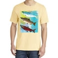 thumbnail image 2 of Wild Bobby, Atlantic Chum Sakeye Salmon, Fish, Trio Garment-Dyed Washed Look Short Sleeve Tees, Banana, Large, 2 of 3
