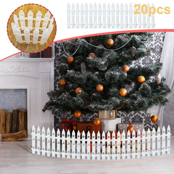 Jienlioq Christmas Decor Clearance 20Pc Christmas Decorations Christmas Tree Fence Sharp Corner Plastic Decorative Fence Flash Deals