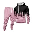 thumbnail image 3 of Hogleaql Sweatsuits for Men 2 Piece Solid Color Sweat Pullover Hoodies Jogging Sport Pants Set Fleece Fall Suits with Pockets Pink L, 3 of 7