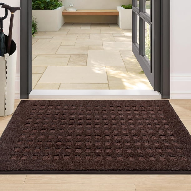 Tapete de puerta tipo gofre Rug BEQHAUSE, 61 x 91 cm, absorbente y antideslizante