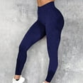 thumbnail image 2 of WREESH Athletic Pants for Women Soft Comfort Mid-Waist Yoga Leggings Casual Running Leggings Dark Blue, 2 of 5