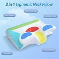 thumbnail image 2 of HOMCA Memory Foam Cervical Pillow, Contoured Support Pillows for Side Back Stomach Sleepers(White), 2 of 7